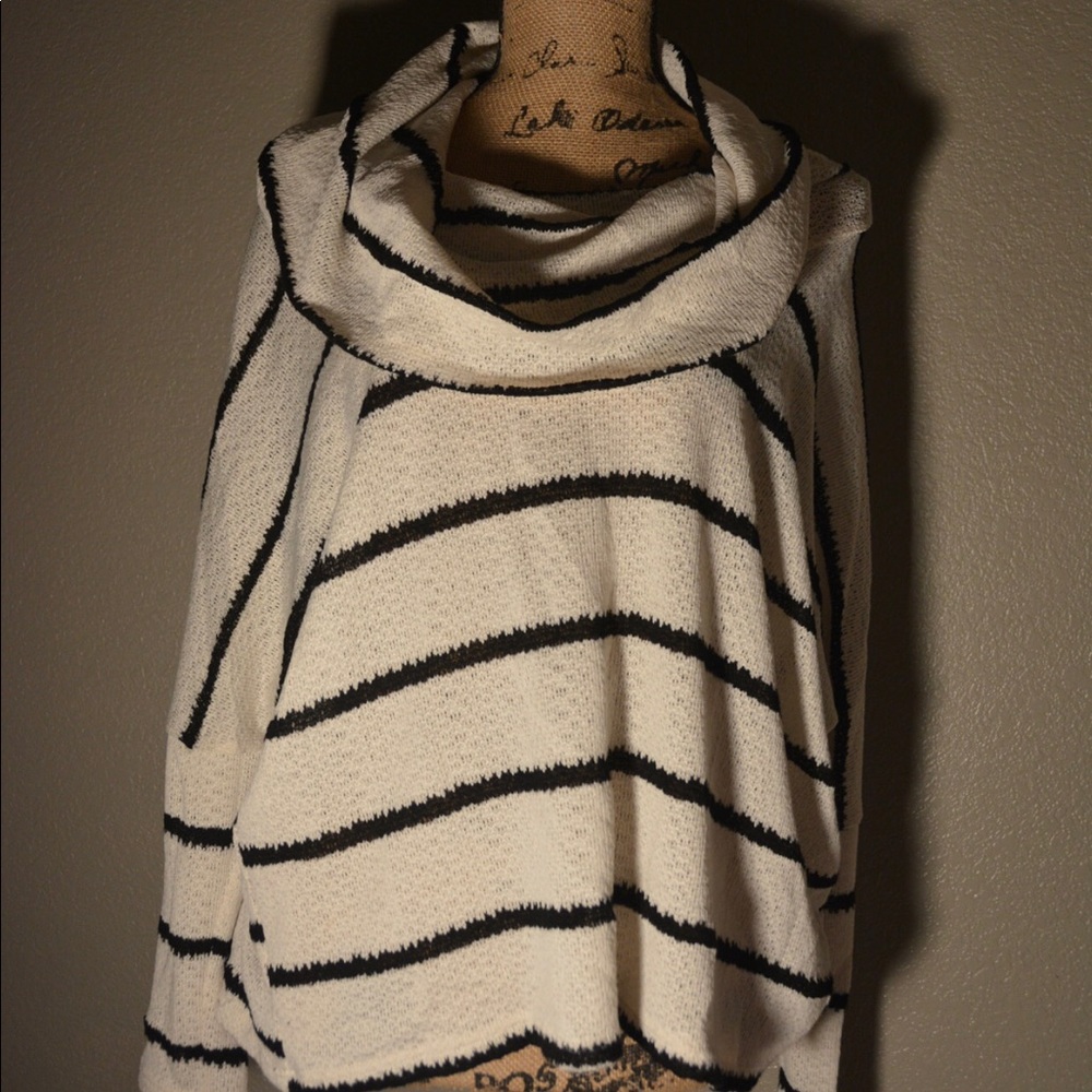 Black and White turtleneck sweater